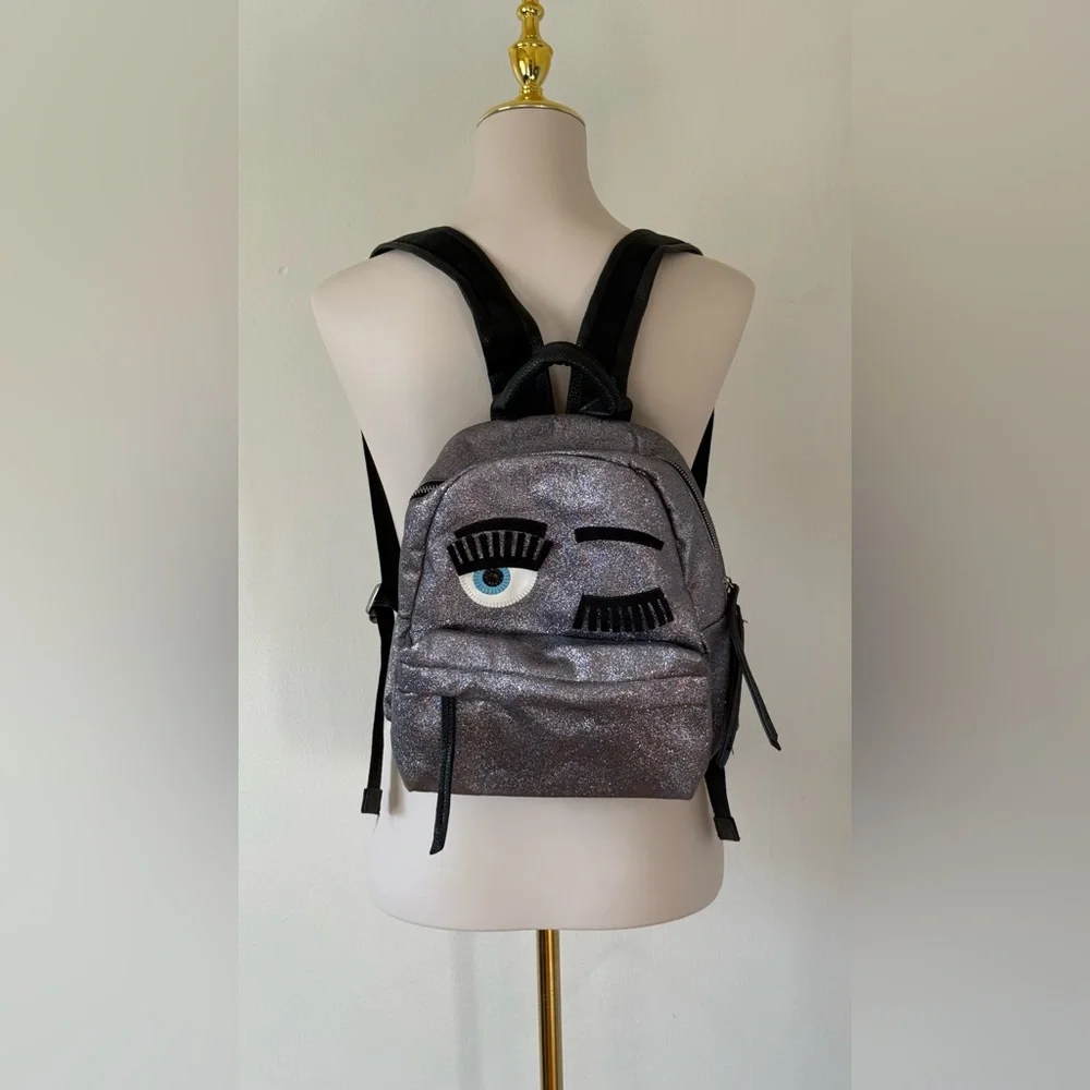 Winking Glittery Backpack with Eye Design Small Size